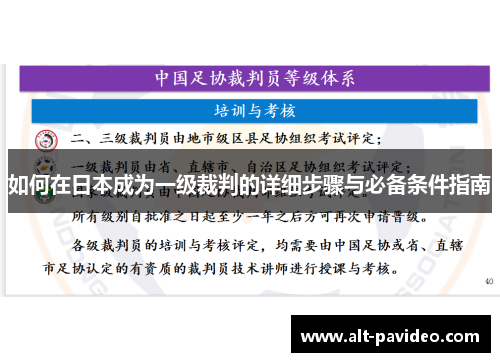 如何在日本成为一级裁判的详细步骤与必备条件指南